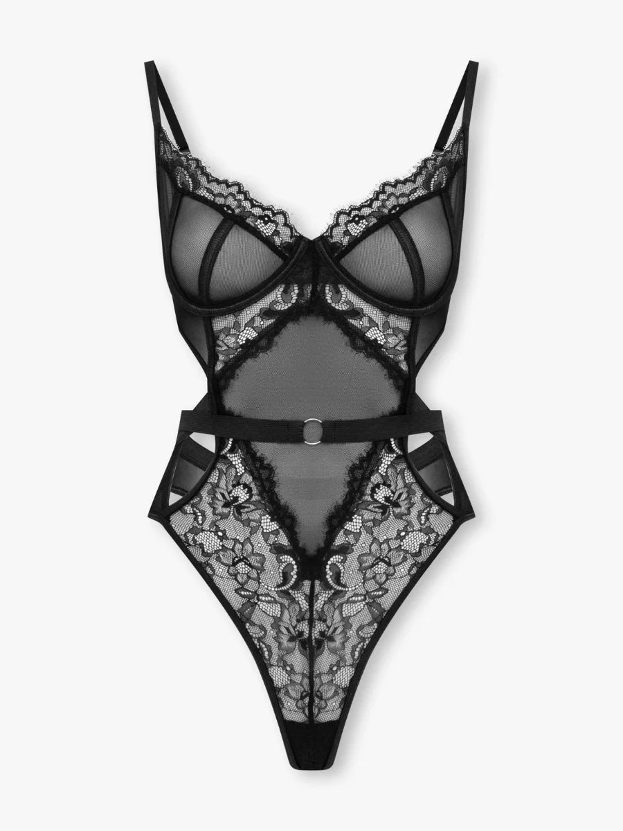 Body Ksenia NuAuge preto - peça isolada em fundo branco